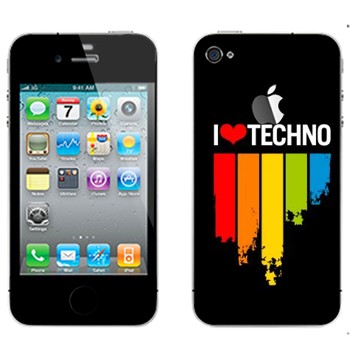   «I love techno»   Apple iPhone 4