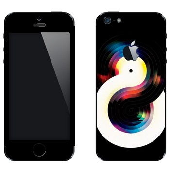 Виниловая наклейка «Черная и белая виниловые пластинки» на телефон Apple iPhone 5