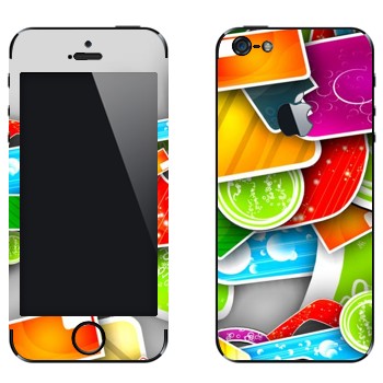 Виниловая наклейка «Разноцветная мозаика» на телефон Apple iPhone 5