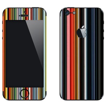 Виниловая наклейка «Цветные вертикальные линии» на телефон Apple iPhone 5
