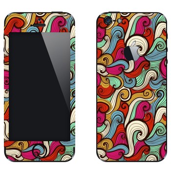 Виниловая наклейка «Волны нарисованные абстрактные» на телефон Apple iPhone 5