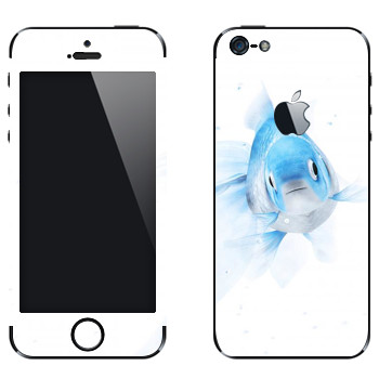 Виниловая наклейка «Голубая рыбка» на телефон Apple iPhone 5