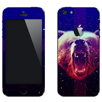Виниловая наклейка «Рычащий медведь» на телефон Apple iPhone 5