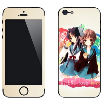 Виниловая наклейка «Харухи и Юки - Меланхолия Харухи Судзумии» на телефон Apple iPhone 5