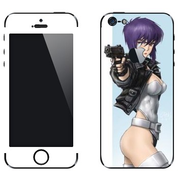 Виниловая наклейка «Мотоко Кусанаги с пистолетом» на телефон Apple iPhone 5