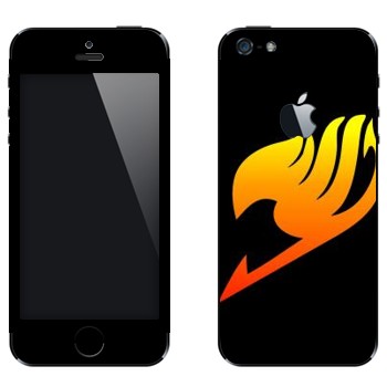 Виниловая наклейка «Огненный логотип» на телефон Apple iPhone 5
