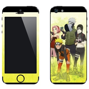 Виниловая наклейка «Персонажи из Наруто» на телефон Apple iPhone 5