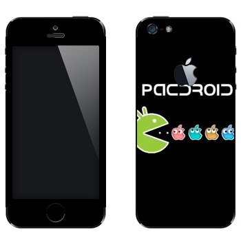 Виниловая наклейка «Pacdroid» на телефон Apple iPhone 5