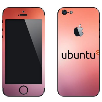 Виниловая наклейка «Ubuntu» на телефон Apple iPhone 5