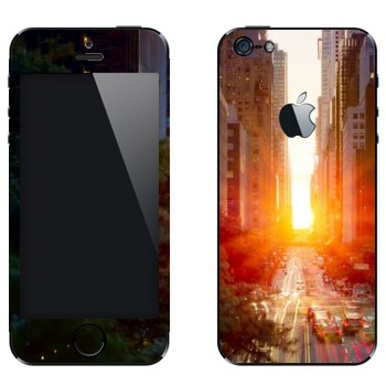 Виниловая наклейка «Нью-Йорк» на телефон Apple iPhone 5