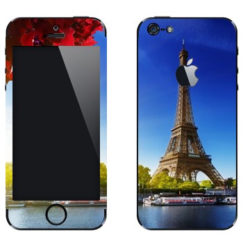 Виниловая наклейка «Париж - Эйфелева башня» на телефон Apple iPhone 5
