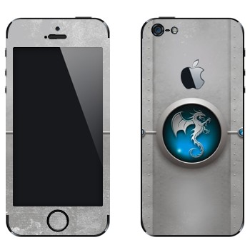 Виниловая наклейка «Дракон-техно» на телефон Apple iPhone 5