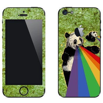 Виниловая наклейка «Панда изрыгает радугу» на телефон Apple iPhone 5