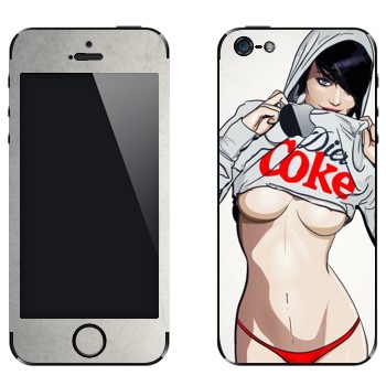Виниловая наклейка «Девушка Diet Coke» на телефон Apple iPhone 5