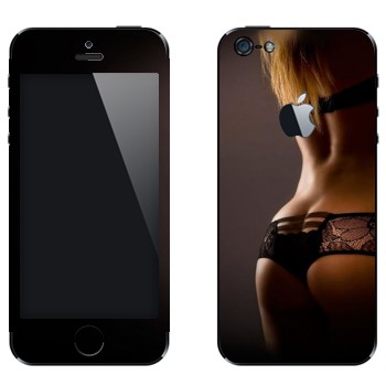 Виниловая наклейка «Девушка в черных трусиках» на телефон Apple iPhone 5