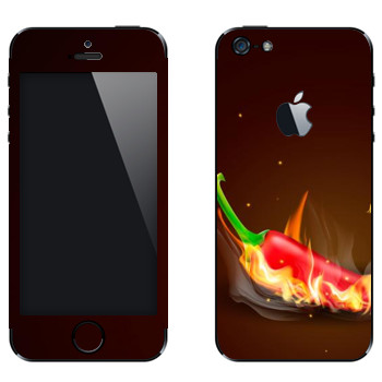 Виниловая наклейка «Жгучий перец Чили» на телефон Apple iPhone 5