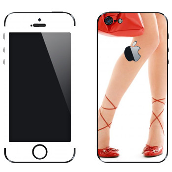 Виниловая наклейка «Красные туфли и красная сумочка» на телефон Apple iPhone 5