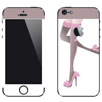 Виниловая наклейка «Цветочные туфли» на телефон Apple iPhone 5
