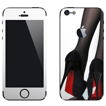Виниловая наклейка «Туфли на высоких каблуках с красной подошвой» на телефон Apple iPhone 5