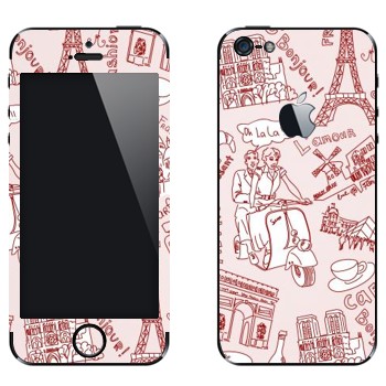 Виниловая наклейка «Узор Париж» на телефон Apple iPhone 5