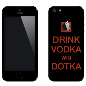 Виниловая наклейка «Drink Vodka With Dotka» на телефон Apple iPhone 5