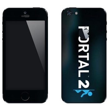 Виниловая наклейка «Portal 2 логотип вертикальный» на телефон Apple iPhone 5