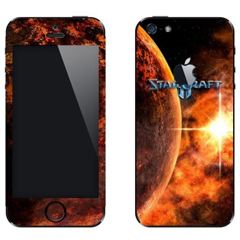 Виниловая наклейка «Горячая планета - Starcraft 2» на телефон Apple iPhone 5