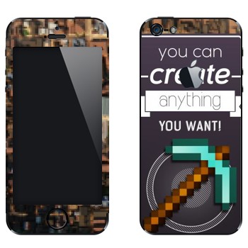 Виниловая наклейка «Редактор в Minecraft» на телефон Apple iPhone 5