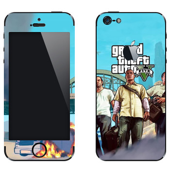 Виниловая наклейка «Трое - GTA5» на телефон Apple iPhone 5