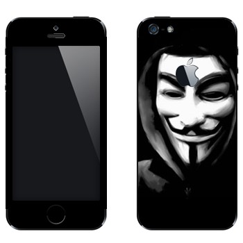 Виниловая наклейка «Анонимус» на телефон Apple iPhone 5