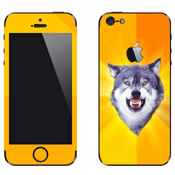 Виниловая наклейка «Дерзкий волк» на телефон Apple iPhone 5
