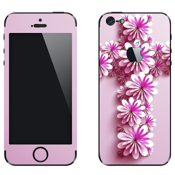 Виниловая наклейка «Крест из розовых цветов» на телефон Apple iPhone 5