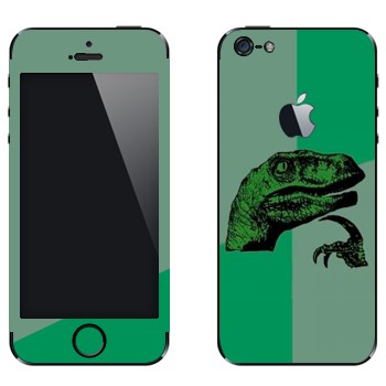Виниловая наклейка «Мем думающий динозавр» на телефон Apple iPhone 5