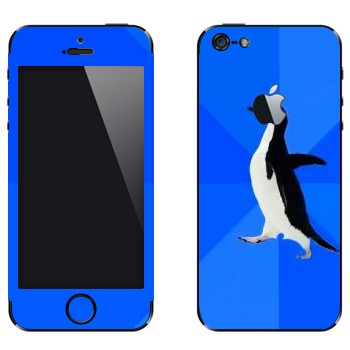 Виниловая наклейка «Мем шагающий пингвин» на телефон Apple iPhone 5