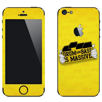 Виниловая наклейка «Drum and Bass IS MASSIVE» на телефон Apple iPhone 5