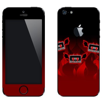Виниловая наклейка «Аудио-кассеты-дьяволята» на телефон Apple iPhone 5