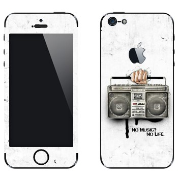 Виниловая наклейка «Бумбокс - No music? No life.» на телефон Apple iPhone 5