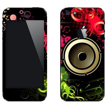 Виниловая наклейка «Динамик в ярких цветах» на телефон Apple iPhone 5