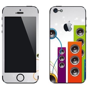 Виниловая наклейка «Вертикальные разноцветные колонки» на телефон Apple iPhone 5