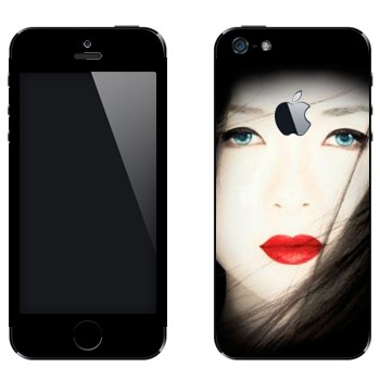 Виниловая наклейка «Девушка - Гейша» на телефон Apple iPhone 5