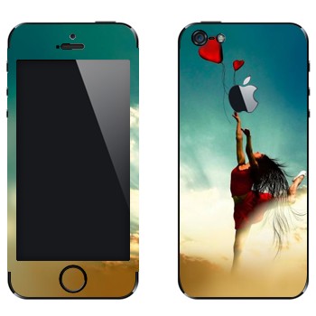 Виниловая наклейка «Девушка-танцор с шариком» на телефон Apple iPhone 5