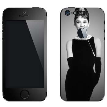 Виниловая наклейка «Одри Хепбёрн» на телефон Apple iPhone 5