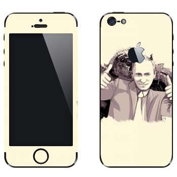 Виниловая наклейка «Путин -  Все OK» на телефон Apple iPhone 5
