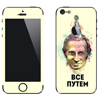 Виниловая наклейка «Путин - Все путем» на телефон Apple iPhone 5