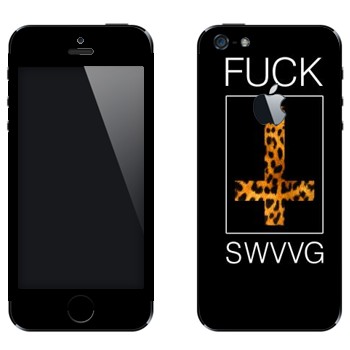 Виниловая наклейка «Надпись Fuск SWAG» на телефон Apple iPhone 5