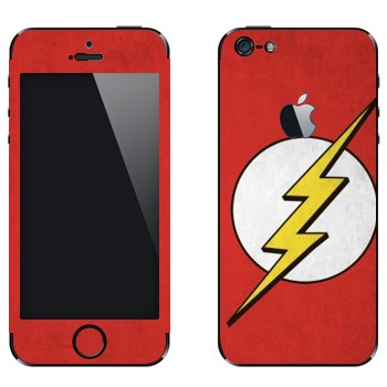 Виниловая наклейка «Человек-молния эмблема» на телефон Apple iPhone 5