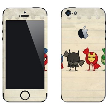 Виниловая наклейка «Супергерои-конфетки» на телефон Apple iPhone 5