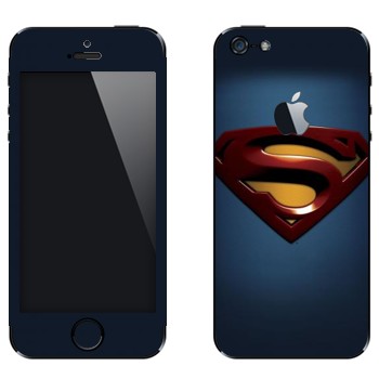 Виниловая наклейка «Супермэн эмблема» на телефон Apple iPhone 5