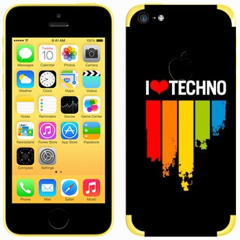   «I love techno»   Apple iPhone 5C