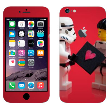 Виниловая наклейка «Звездные войны - любовь - Лего» на телефон Apple iPhone 6 Plus/6S Plus